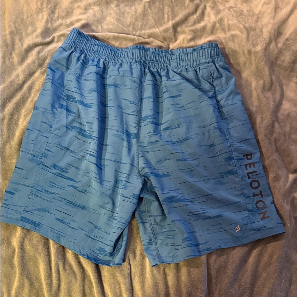 Peloton Blue Patterned Men's Swim Board Shorts